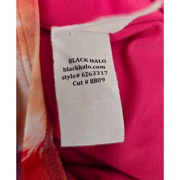 $345 Black‎ Halo Livley Watercolor 3/4 Sleeve Sheath Bodycon Dress Size XL - Picture 10 of 10